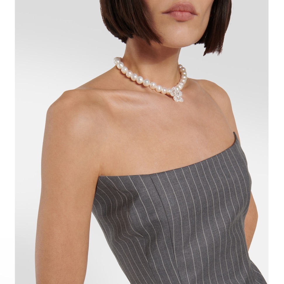 Magda Butrym Pinstripe wool bustier